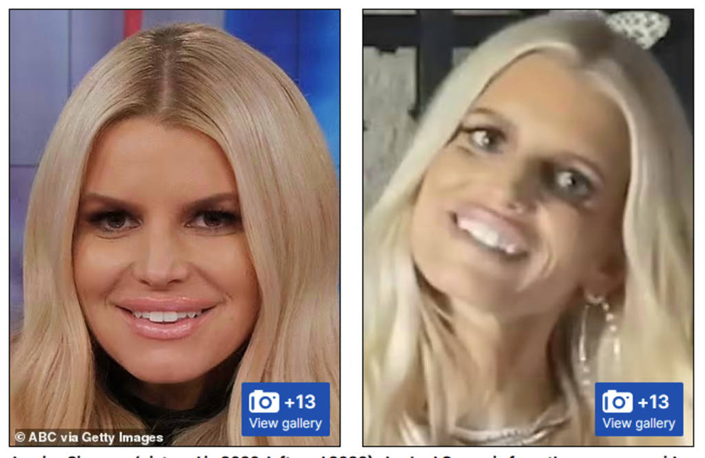 Jesssica Simpson Ozempic before and after photo